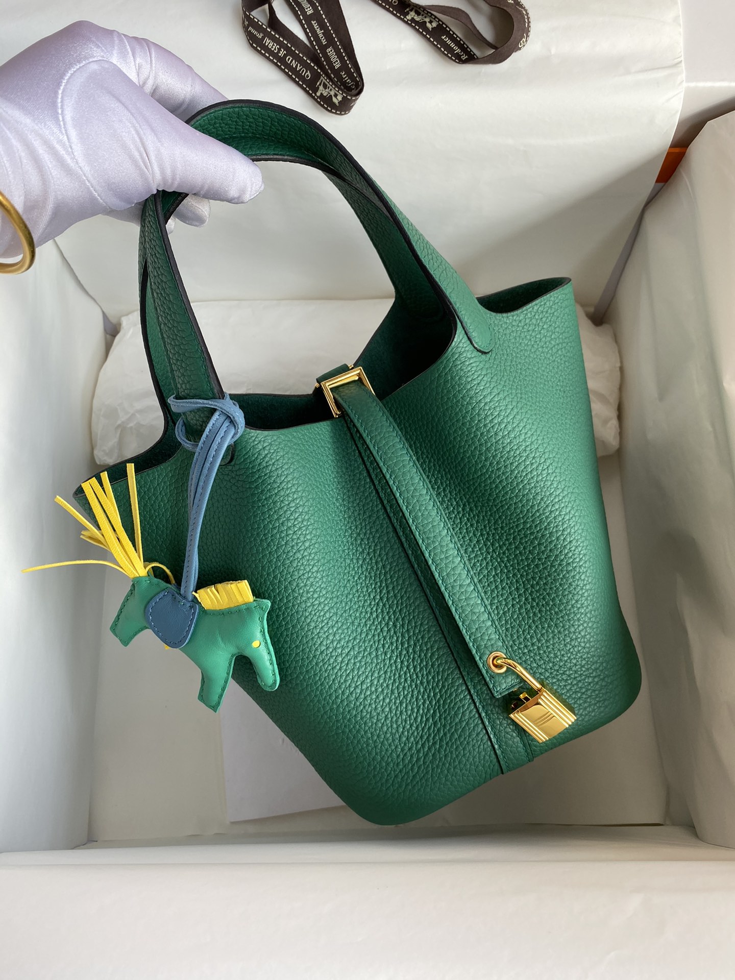 Hermes Picotin Lock 18 Bag In Vert Vertigo Clemence Leather